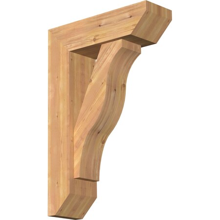 Ekena Millwork Funston Slat Smooth Bracket w/ Offset Brace, Western Red Cedar, 7 1/2"W x 24"D x 36"H BKT0806X24X36FST06SWR